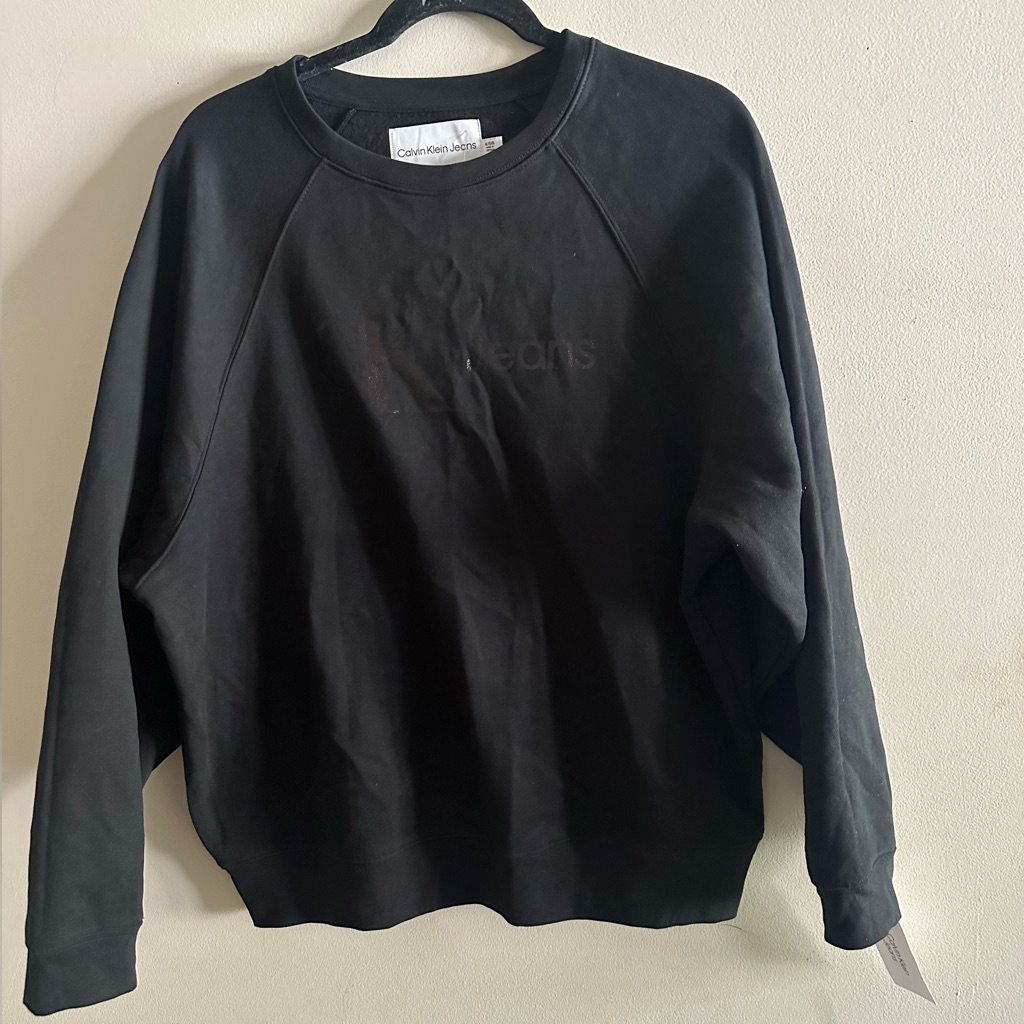 Calvin Klein Jeans Women’s Black Crewneck Sweater Size Xl Nwt